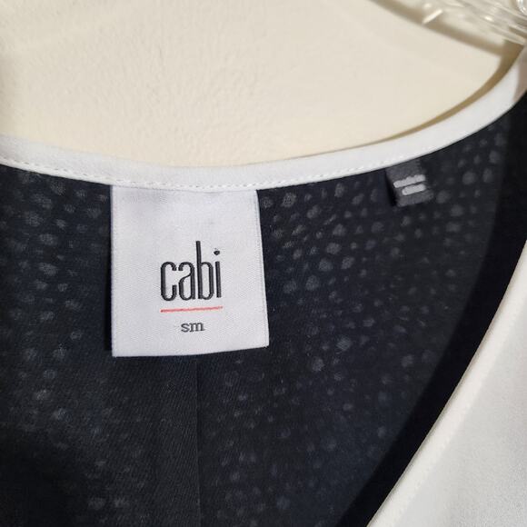 CAbi Domino sleeveless split back lace mesh under lay tank top womans sz S 3076 - Picture 3 of 12